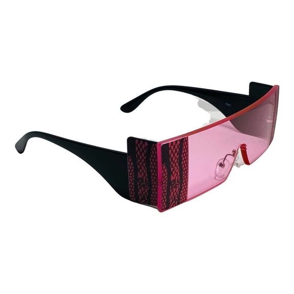 6106 | Pink Rectangle Sunglasses with Sideblinders - Picture 2 of 5